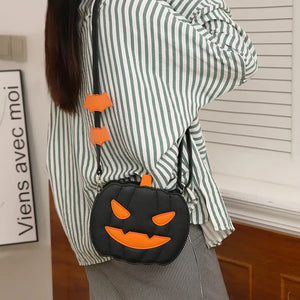 2023 Halloween Bags Funny Pumpkin Cartoon Shoulder Crossbody Bag With Bat Personalized Creative Female Bag Electronic Worldwide