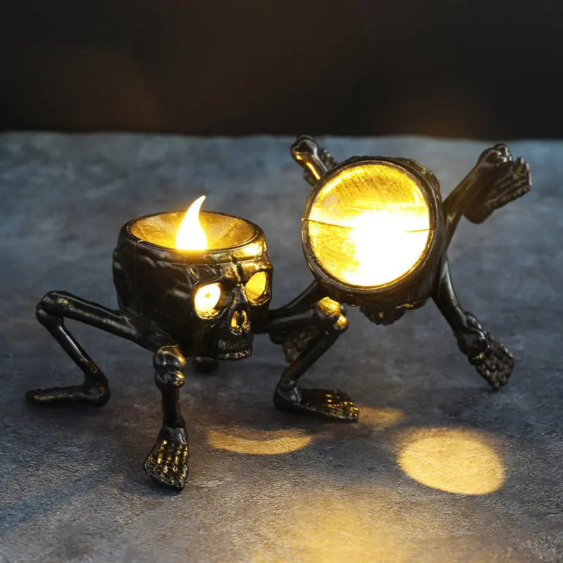 Halloween Skull Hand Lantern Atmosphere Decoration Props Skull Foot Night Lantern Halloween Candle Lantern Electronic Worldwide