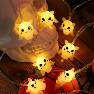 PVC Soft Material Halloween Lighting Chain Pumpkin Ghost Bat Modeling Lamp Indoor And Outdoor Home Decoration Electronic Worldwide