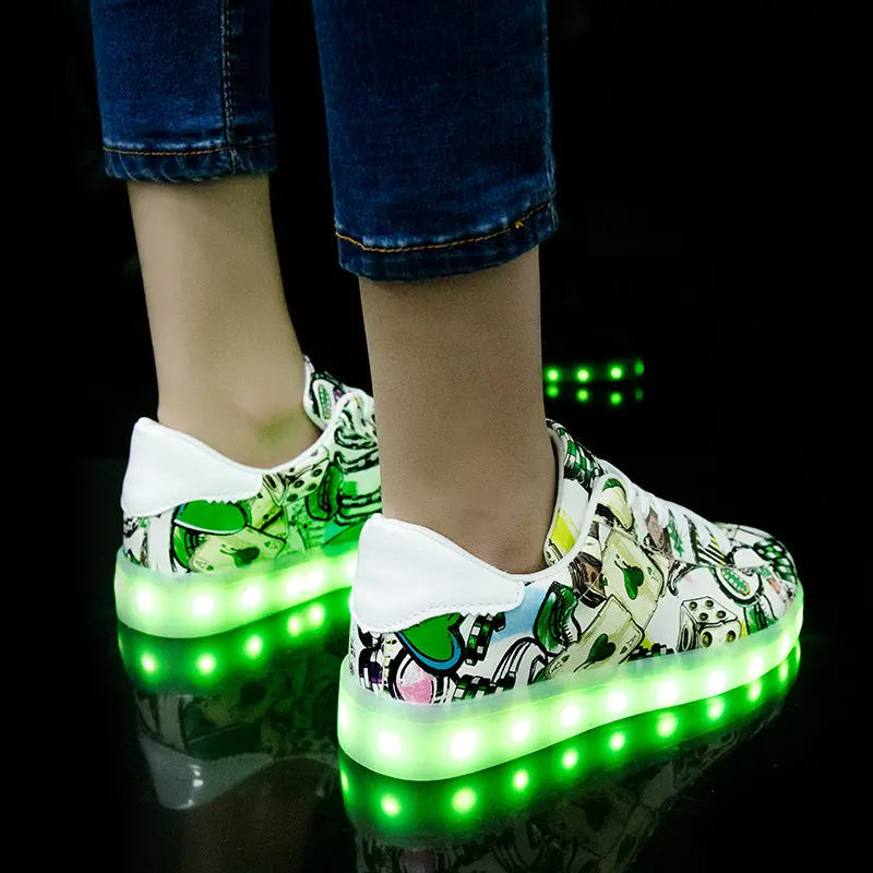 Men and women light shoes couple fluorescent shoes Electronic Worldwide