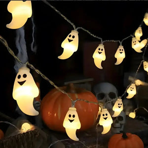 PVC Soft Material Halloween Lighting Chain Pumpkin Ghost Bat Modeling Lamp Indoor And Outdoor Home Decoration Electronic Worldwide