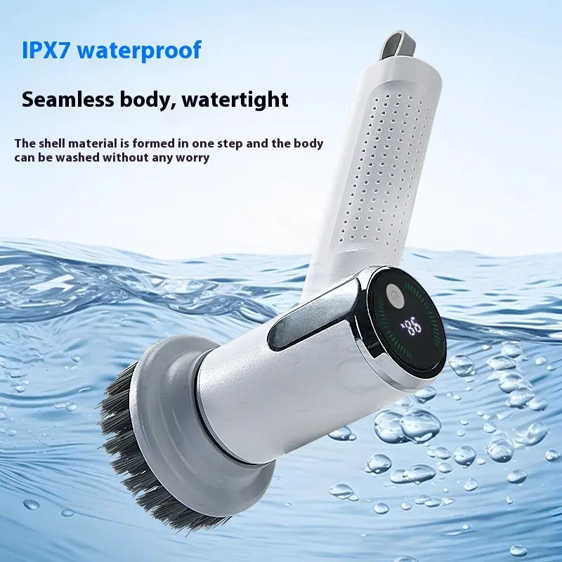 Multifunctional Smart Display Electric Cleaning Brush Wireless Kitchen Sink Cleaning Brush Waterproof Electric Pot Brush Cleaning Tool Electronic Worldwide