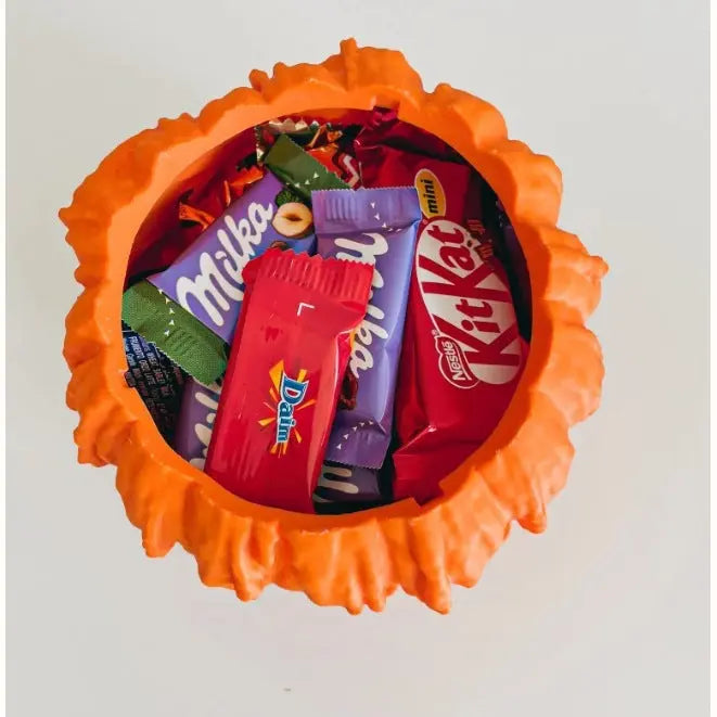 Melting Halloween Pumpkin Candy Bowl With Lid Reusable Candy Dish Spooky Food Display Bowl For Home Halloween - Electronic Worldwide