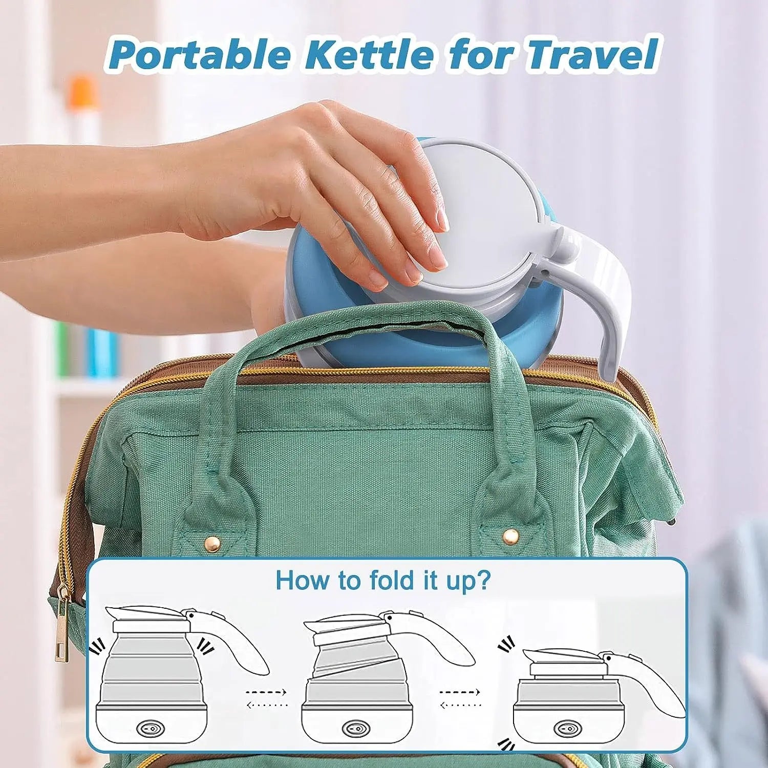 Foldable Mini Electric Kettle for Camping,Travel Kettle Electronic Worldwide