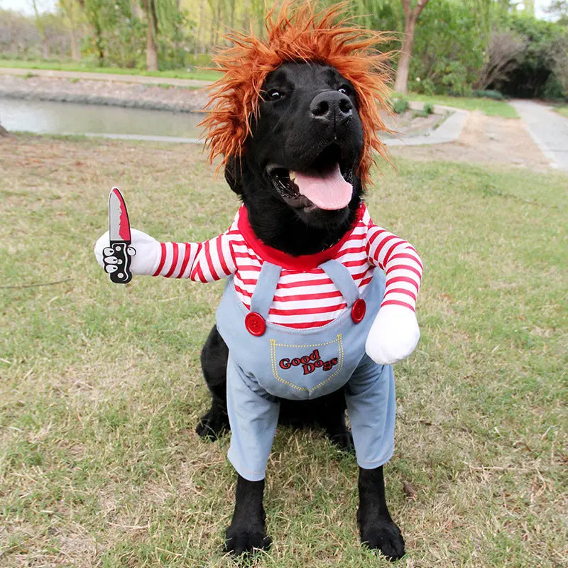 Halloween Pet Costume Pet Dog Funny Clothes Adjustable Dog Cosplay Costume Scary Costume Party Gatherings - Electronic Worldwide