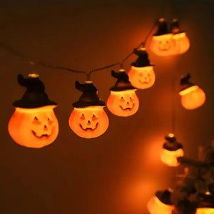 PVC Soft Material Halloween Lighting Chain Pumpkin Ghost Bat Modeling Lamp Indoor And Outdoor Home Decoration Electronic Worldwide