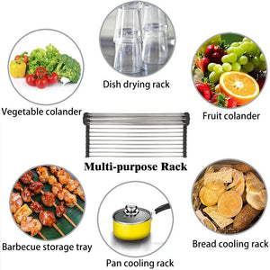 Kitchen Stainless Steel Sink Drain Rack Roll Up Dish Drying Drainer Mat Electronic Worldwide