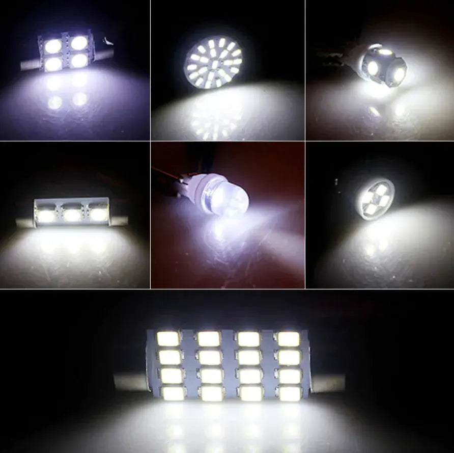 28pcs Car Interior White Combo LED Map Dome Door Trunk License Plate Light Bulbs Electronic Worldwide