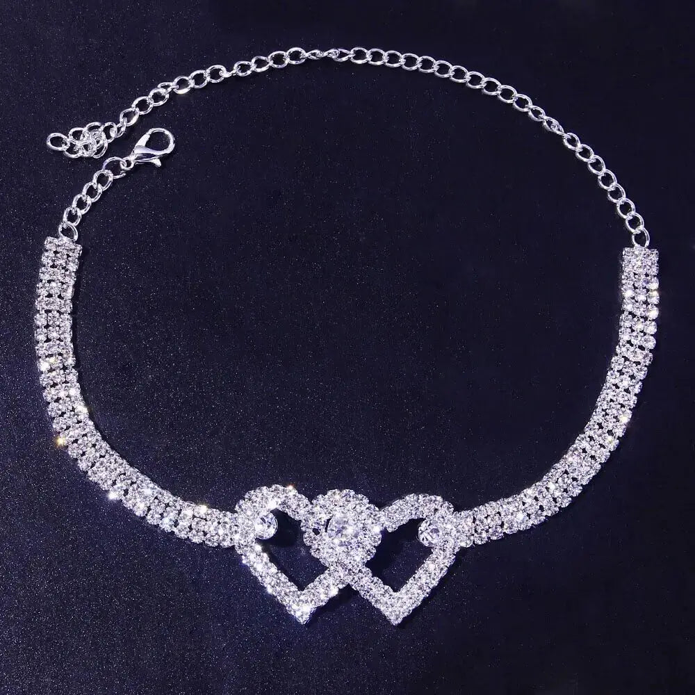 Double Heart Anklet Bracelet Love Electronic Worldwide