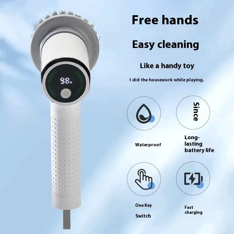 Multifunctional Smart Display Electric Cleaning Brush Wireless Kitchen Sink Cleaning Brush Waterproof Electric Pot Brush Cleaning Tool Electronic Worldwide