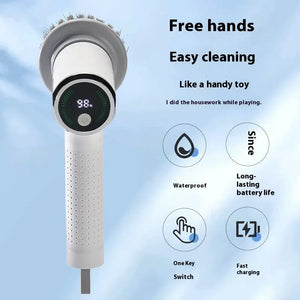 Multifunctional Smart Display Electric Cleaning Brush Wireless Kitchen Sink Cleaning Brush Waterproof Electric Pot Brush Cleaning Tool Electronic Worldwide