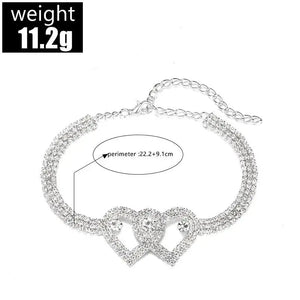 Double Heart Anklet Bracelet Love Electronic Worldwide