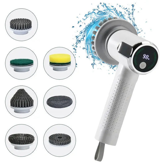 Multifunctional Smart Display Electric Cleaning Brush Wireless Kitchen Sink Cleaning Brush Waterproof Electric Pot Brush Cleaning Tool Electronic Worldwide