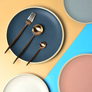 Pure color matte ceramic plate Electronic Worldwide