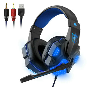 3.5mm Gaming Headset Mic LED Headphones Electronic Worldwide