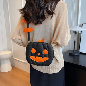 2023 Halloween Bags Funny Pumpkin Cartoon Shoulder Crossbody Bag With Bat Personalized Creative Female Bag Electronic Worldwide