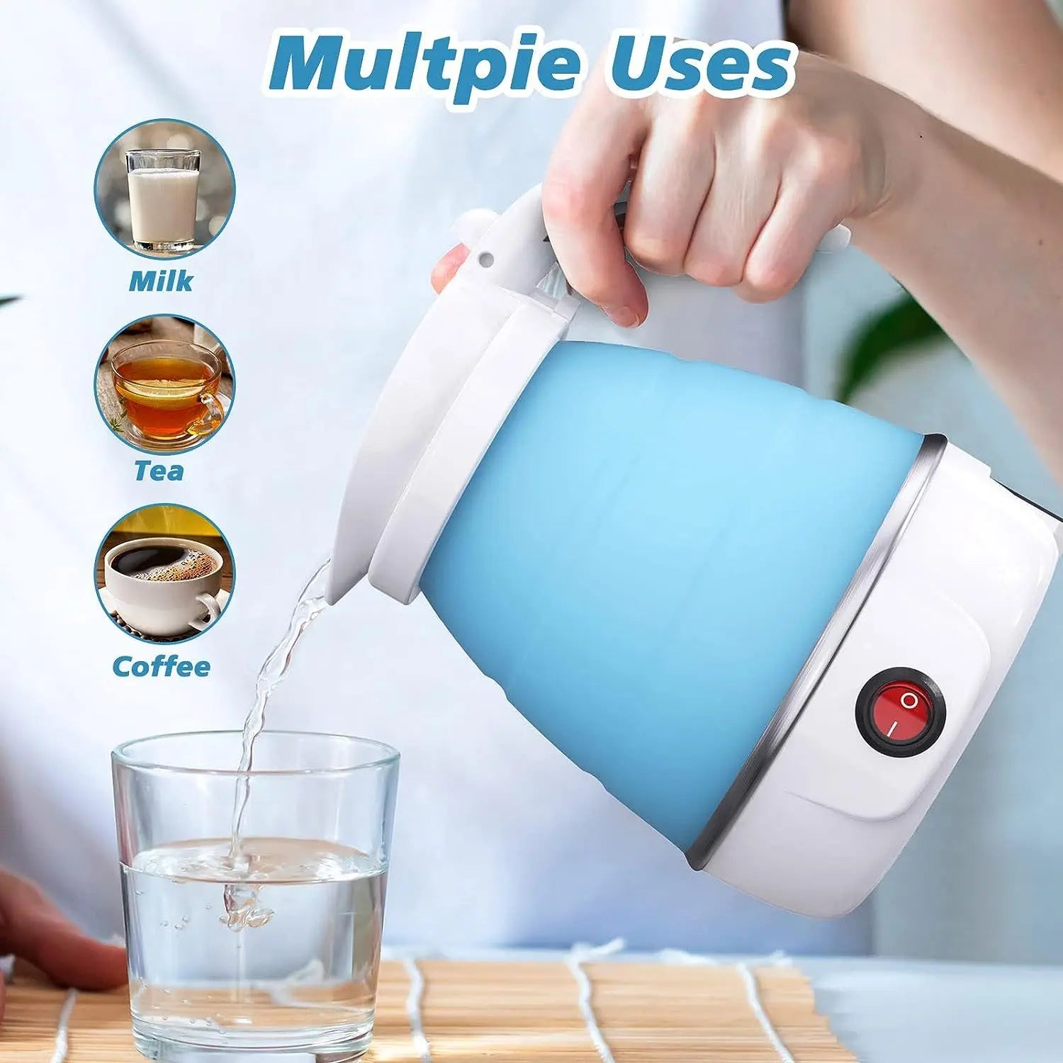 Foldable Mini Electric Kettle for Camping,Travel Kettle Electronic Worldwide