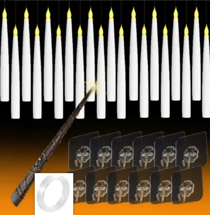 20LED Floating Candles With Candle Sticks Electronic Worldwide