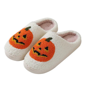 Halloween Pumpkin Cartoon Slippers Warm Winter Slippers Men And Women Couples Indoor House Shoes - Electronic Worldwide