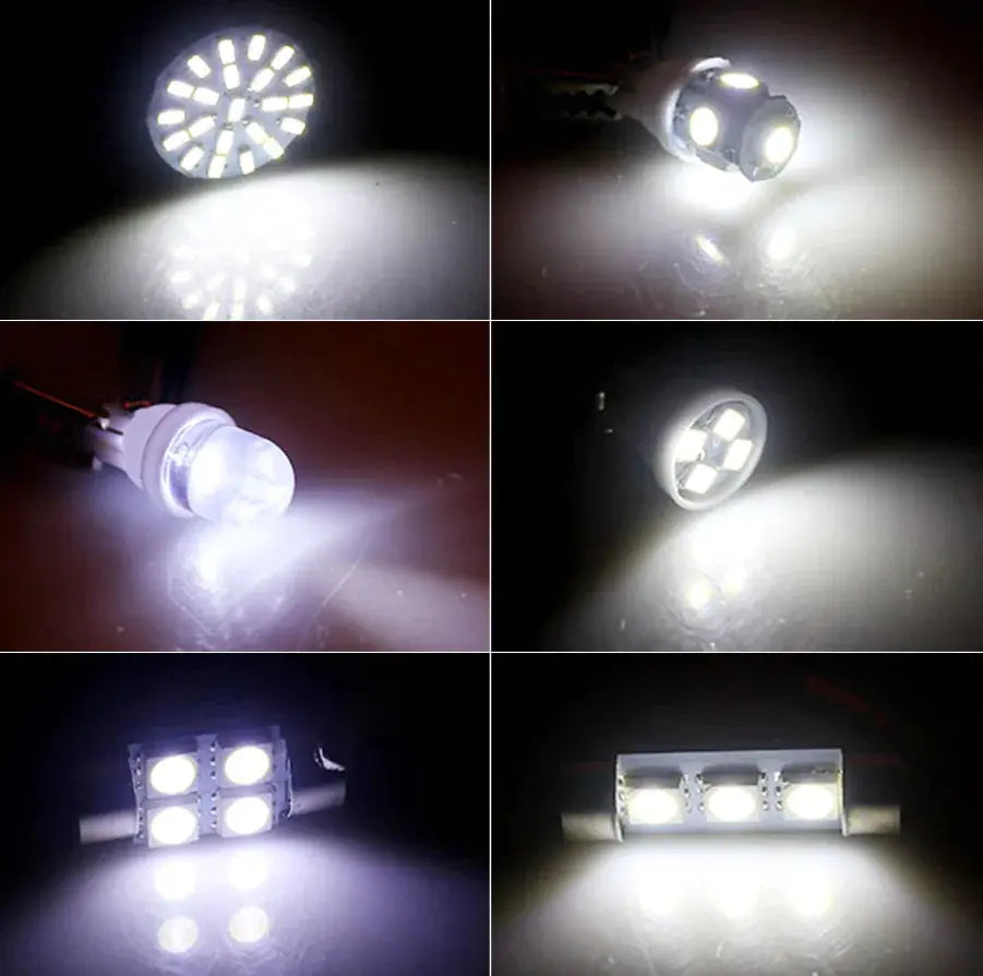 28pcs Car Interior White Combo LED Map Dome Door Trunk License Plate Light Bulbs Electronic Worldwide