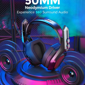 Mpow Iron Pro Wireless Gaming Headset USB/3.5mm Headphone with Noise Canceling Mic 3D Surround 20h Playback for PS5 PS4 PC Gamer - Electronic Worldwide