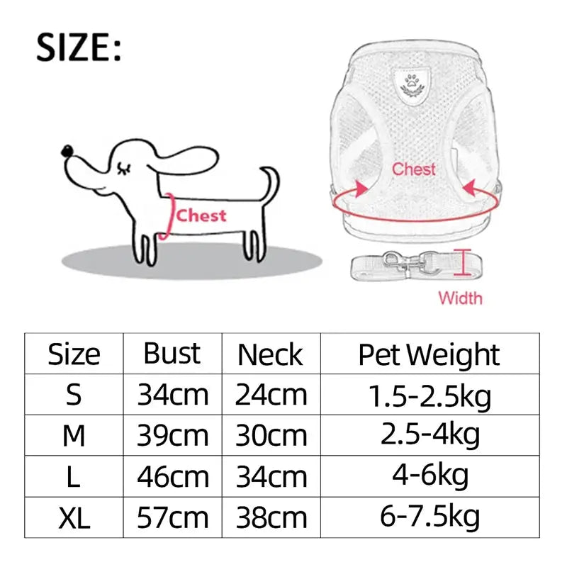 Cat Harness Vest Walking Lead Leash For Puppy Dogs Collar Polyester Adjustable Mesh Dog Harness For Small Medium Pet Accessories Electronic Worldwide