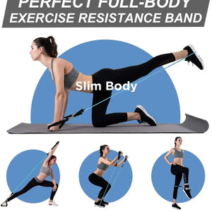 Resistance Band Set Workout Bands Exercise Band 5 Tube Fitness with Door Anchor Handles Legs Ankle Straps and Fitness Stick Electronic Worldwide