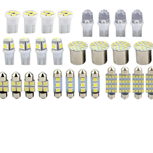 28pcs Car Interior White Combo LED Map Dome Door Trunk License Plate Light Bulbs Electronic Worldwide