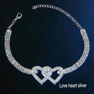 Double Heart Anklet Bracelet Love Electronic Worldwide