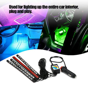 4X 48LED RGB Car Interior Atmosphere Light Strip Electronic Worldwide