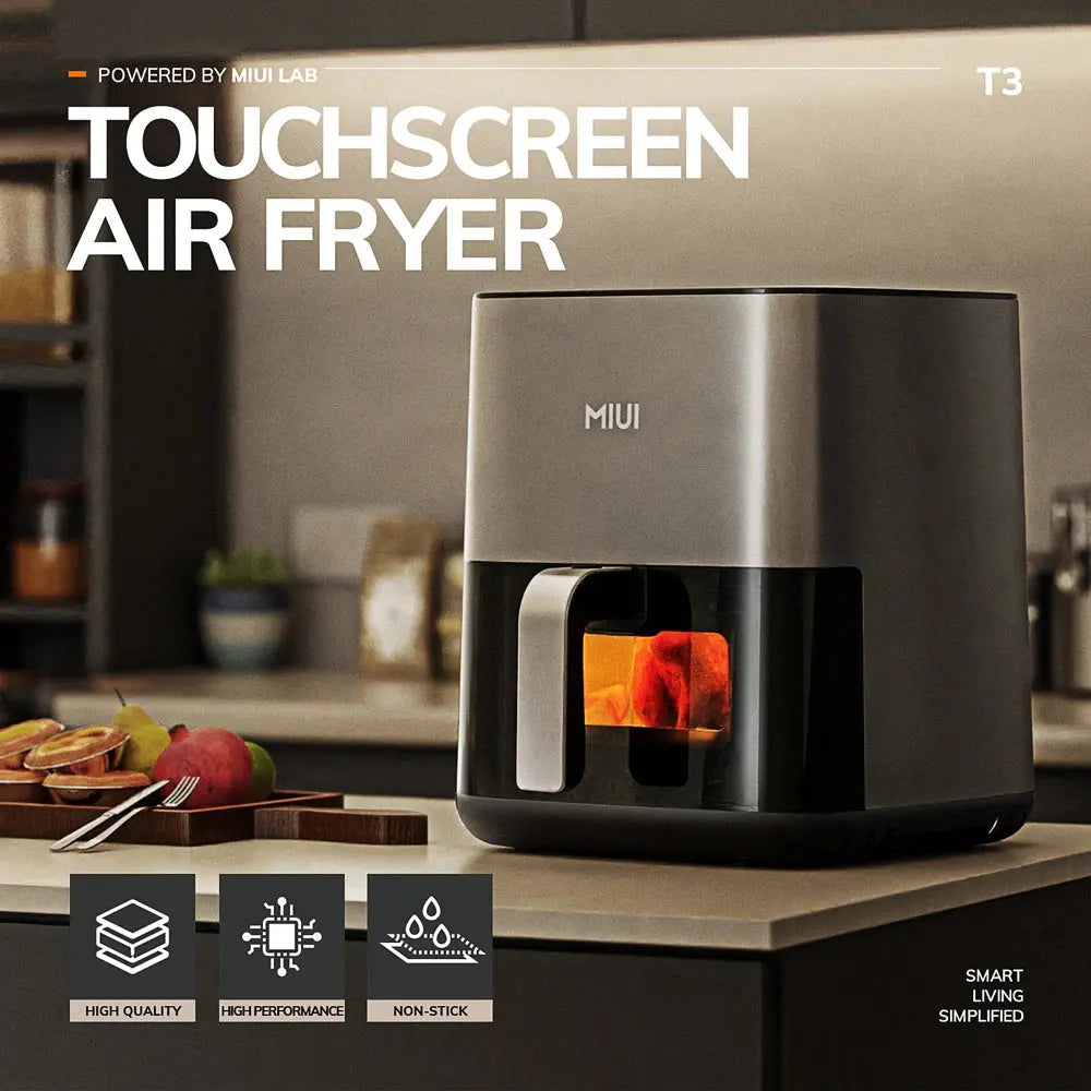 MIUI 5L Air Fryer, Electric Hot fryer Oven Oilless Cooker with Touch Control & Nonstick Basket & Visible Window, Family Size Electronic Worldwide