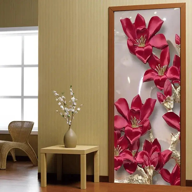 3d Simulation Door Stickers Living Room Bedroom Decor Wallpaper Posters Home Decor Wall Door Decals Electronic Worldwide