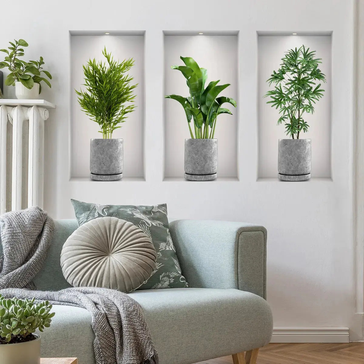 Wall Art Stickers Simulate 3D Three-dimensional Potted Green Plants Flowers Home Decorations Pegatinas De Pared Anime Wallpapers Electronic Worldwide