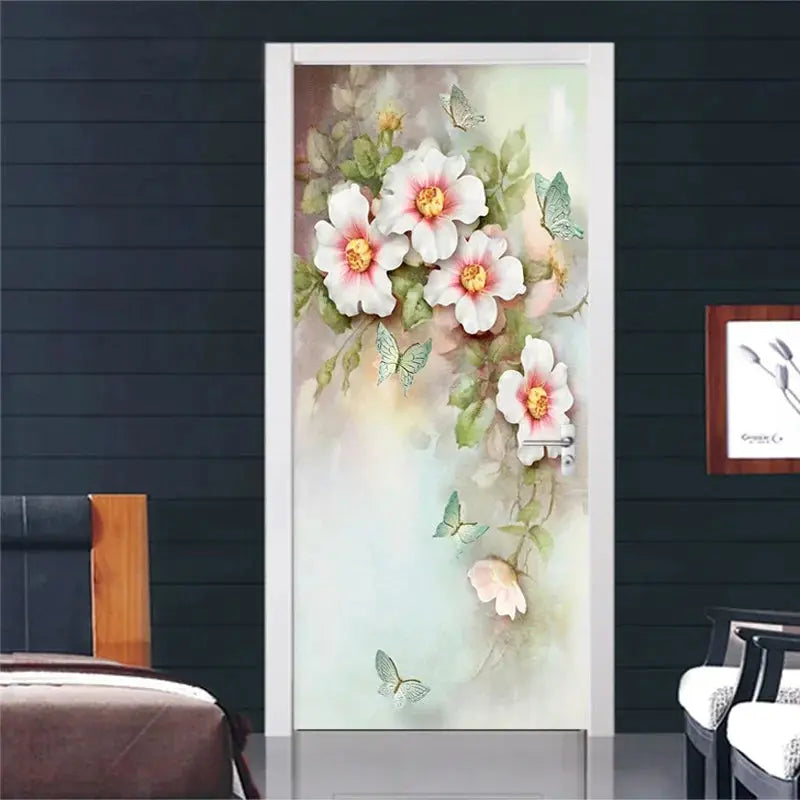 3d Simulation Door Stickers Living Room Bedroom Decor Wallpaper Posters Home Decor Wall Door Decals Electronic Worldwide