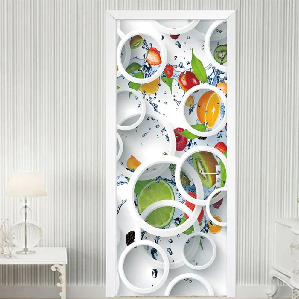 3d Simulation Door Stickers Living Room Bedroom Decor Wallpaper Posters Home Decor Wall Door Decals Electronic Worldwide