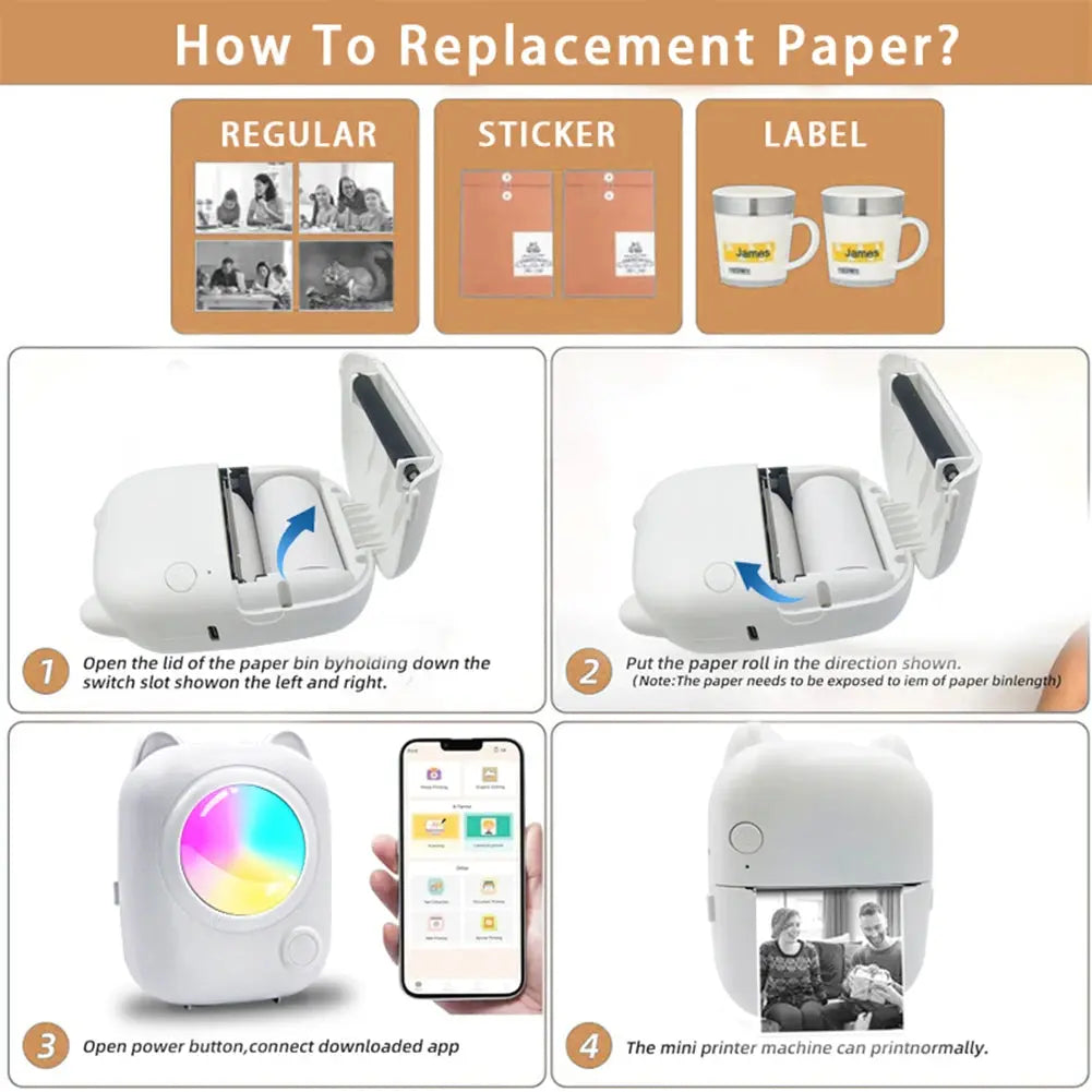 Mini Thermal Printer Wireless Electronic Worldwide