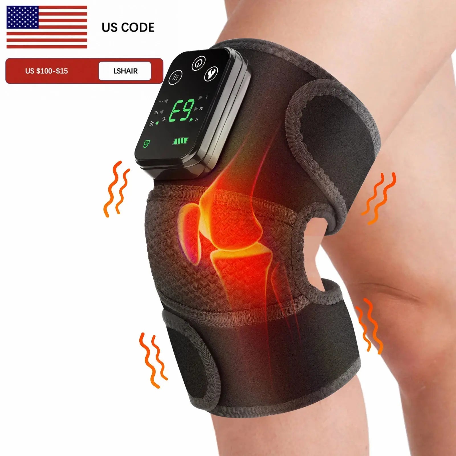 Knee Heating Massager Joint Physiotherapy Hot Compress Vibration Massage Elbow Shoulder Support Thermal Knee Pad Relieve Arthrit - Electronic Worldwide