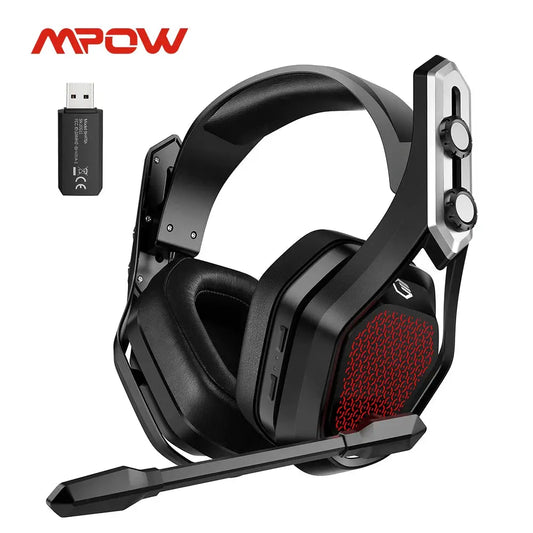 Mpow Iron Pro Wireless Gaming Headset USB/3.5mm Headphone with Noise Canceling Mic 3D Surround 20h Playback for PS5 PS4 PC Gamer - Electronic Worldwide