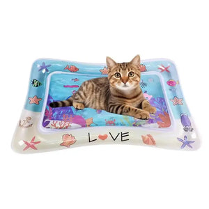 Water Sensory Play Mat Thickened Inflatable Water Mat For Cat And Dog Pet Playmat With Fish Sea Ocean Theme Sensory Toy Water Electronic Worldwide