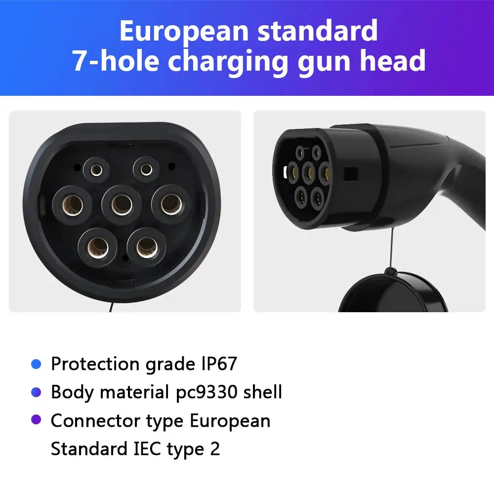 EV Electric Car Charger 16A 3.5 KW EU Plug Electronic Worldwide