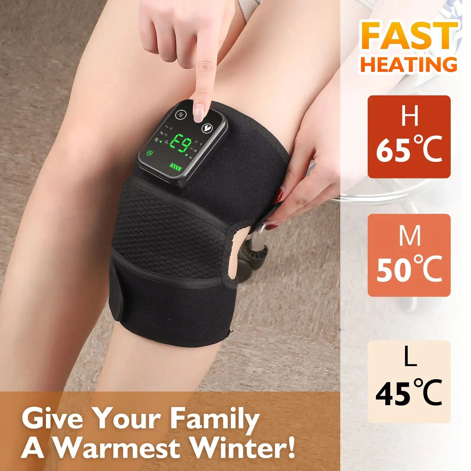 Knee Heating Massager Joint Physiotherapy Hot Compress Vibration Massage Elbow Shoulder Support Thermal Knee Pad Relieve Arthrit - Electronic Worldwide