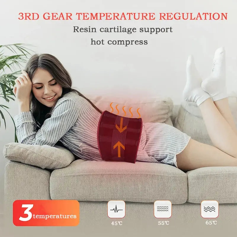 Back Heat Support Belt Heating Waist Brace With Adjustable Temperature Heated Back Belt Abdomen Warmer Lumbar Support 3rd Gear Electronic Worldwide