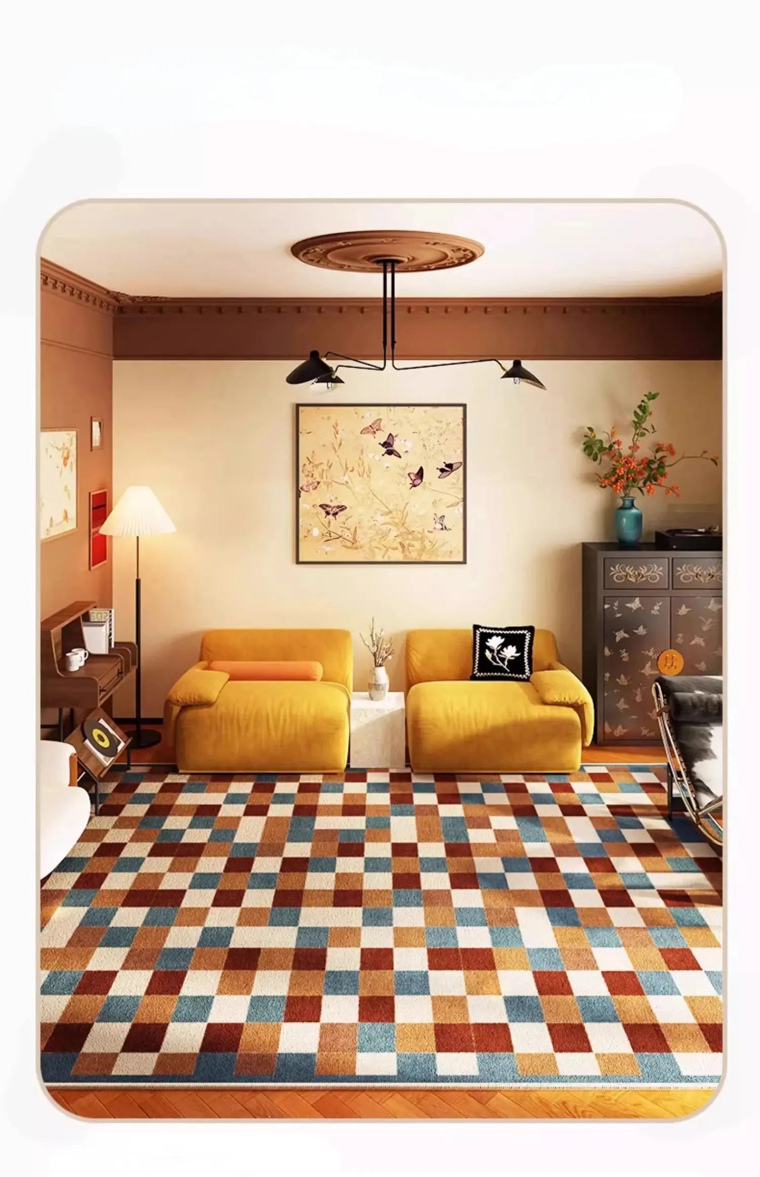 Retro Carpet Living Room Electronic Worldwide