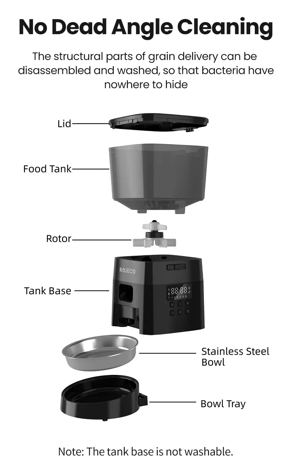 ROJECO Automatic Pet Feeder Button Version Electronic Worldwide