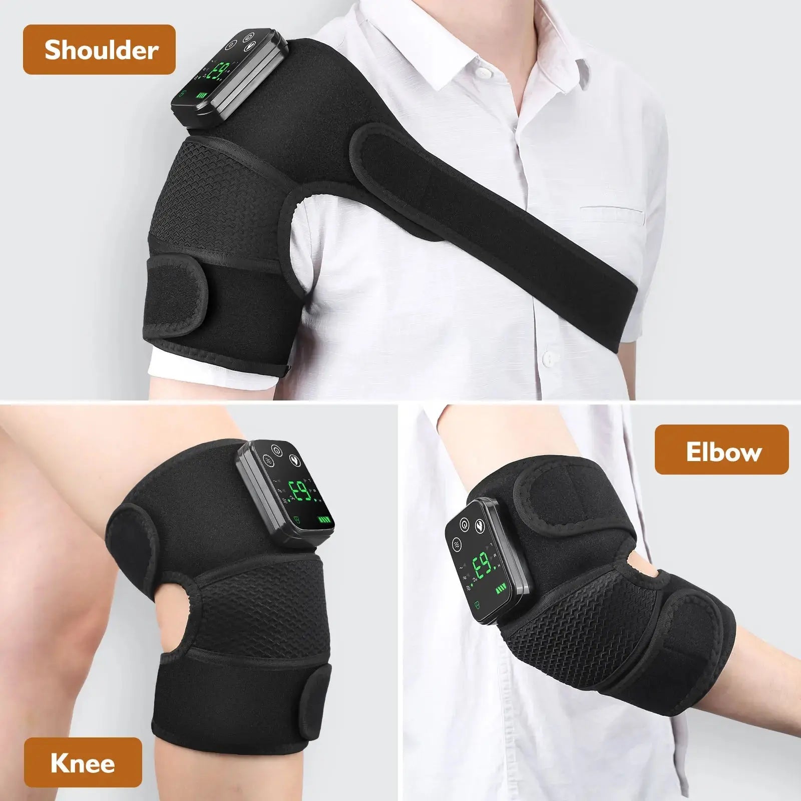 Knee Heating Massager Joint Physiotherapy Hot Compress Vibration Massage Elbow Shoulder Support Thermal Knee Pad Relieve Arthrit - Electronic Worldwide