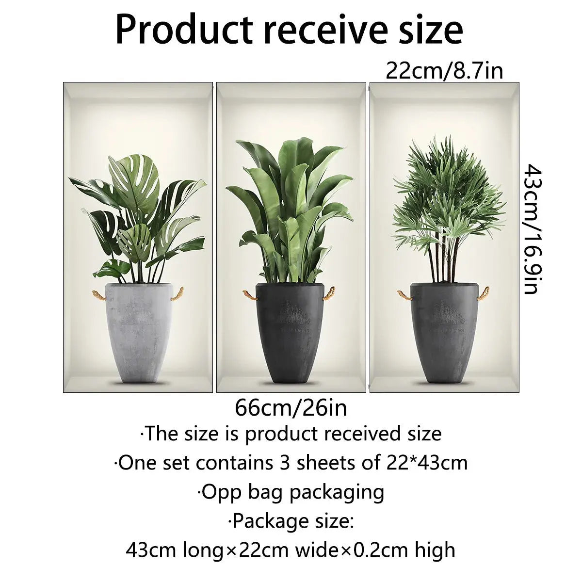 Wall Art Stickers Simulate 3D Three-dimensional Potted Green Plants Flowers Home Decorations Pegatinas De Pared Anime Wallpapers Electronic Worldwide