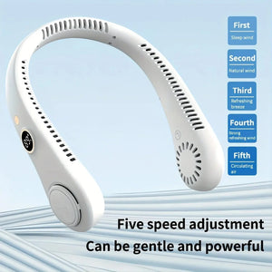 Portable Rechargeable Bladeless Neck Fan Electronic Worldwide