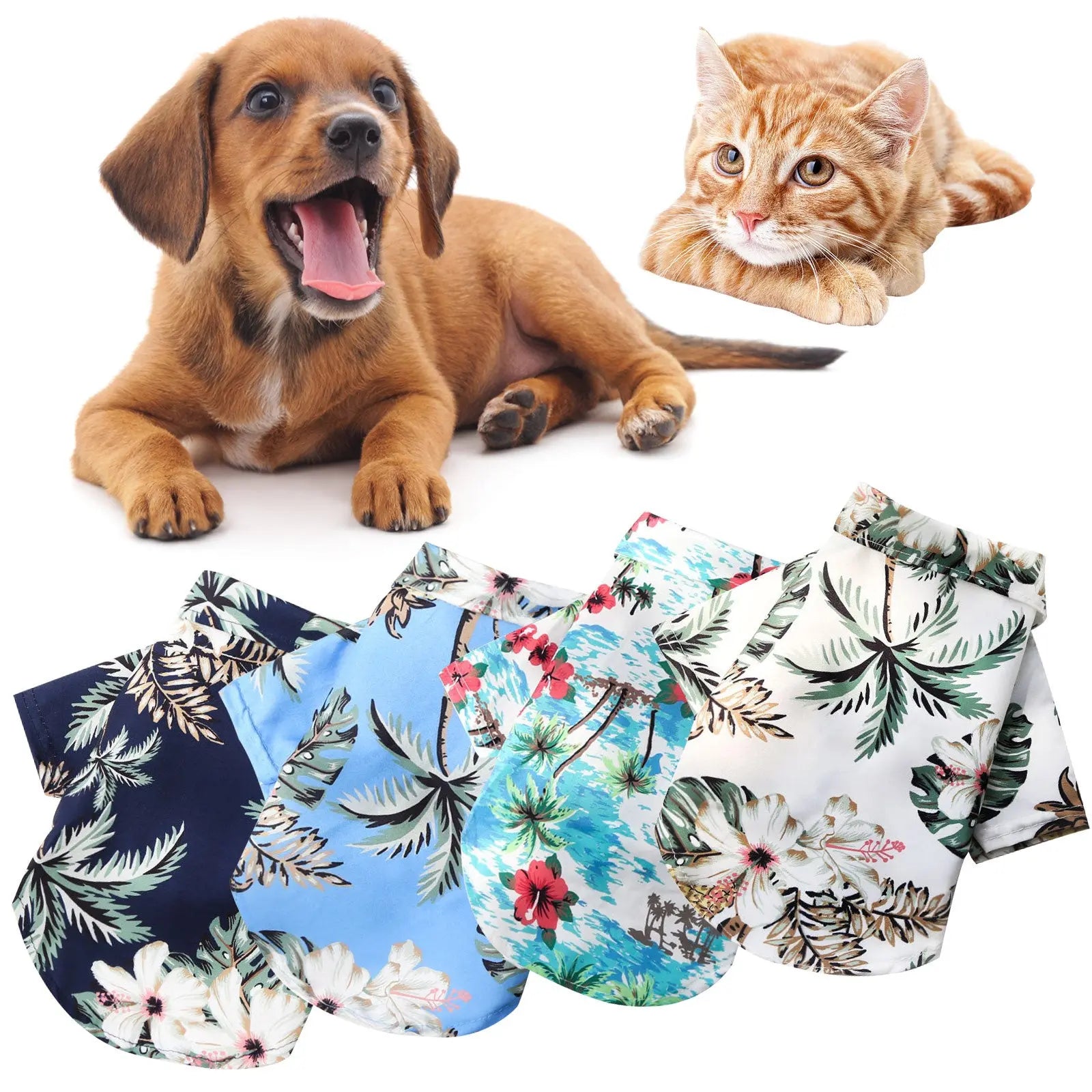 Pet Summer Cotton Shirts Hawaii Style Electronic Worldwide