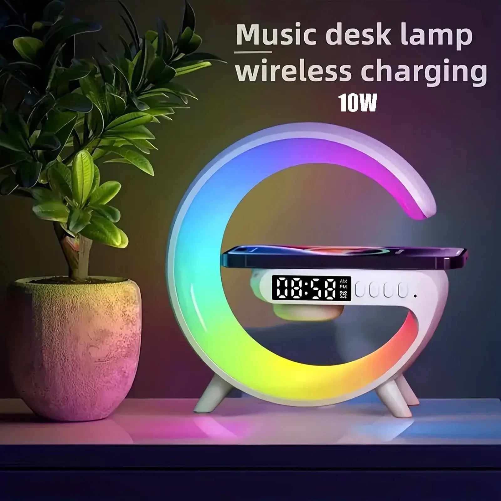 Bluetooth speaker clock alarm wireless charger Electronic Worldwide