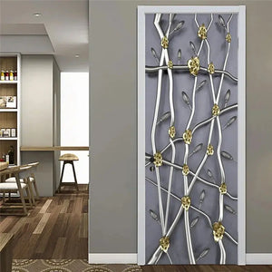 3d Simulation Door Stickers Living Room Bedroom Decor Wallpaper Posters Home Decor Wall Door Decals Electronic Worldwide